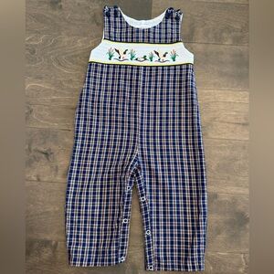 LIL Cactus Mallard Smocked Overalls 18-24 months